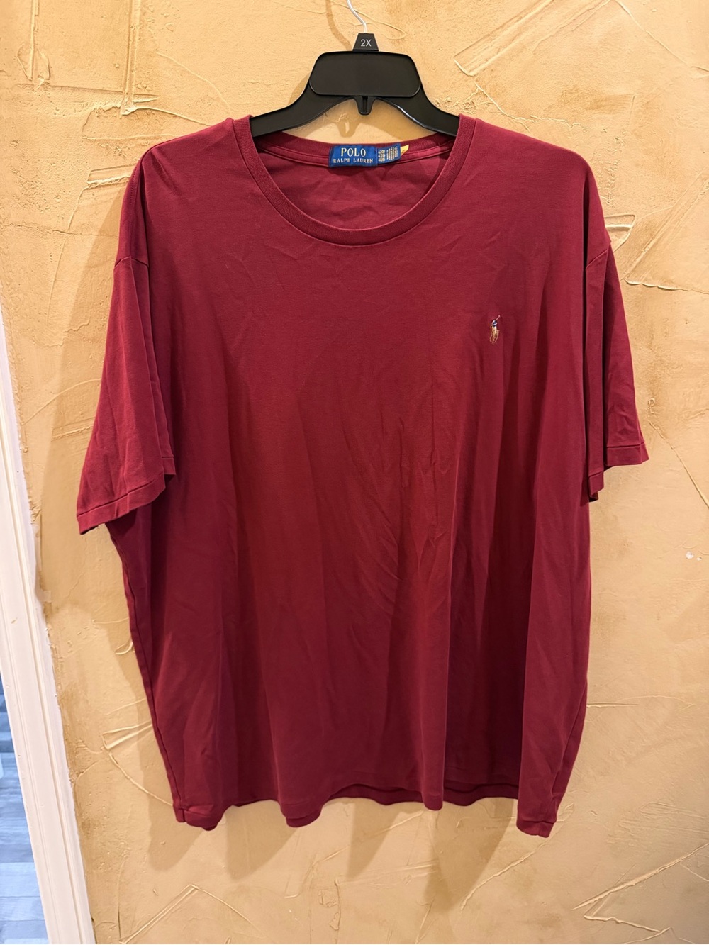 Polo by Ralph Lauren Men's Wine Crew Neck Short Sleeve Tee 4XB